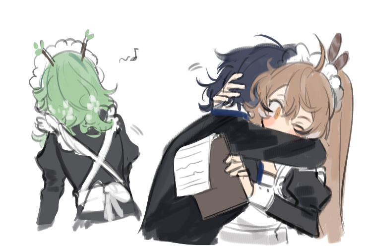 ouro kronii, nanashi mumei, and ceres fauna (hololive and 1 more) drawn by eus_ing