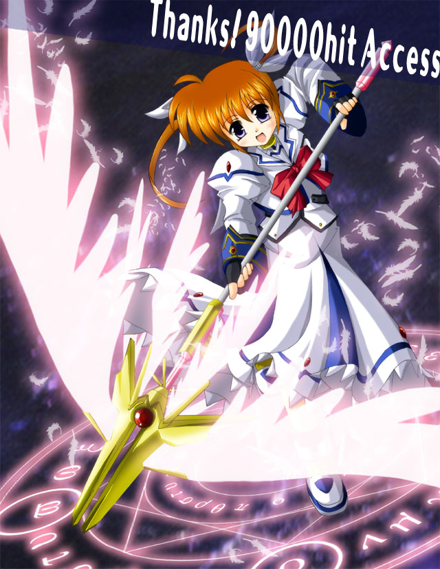 takamachi nanoha and raising heart (lyrical nanoha and 2 more) drawn by takase_shin'ya