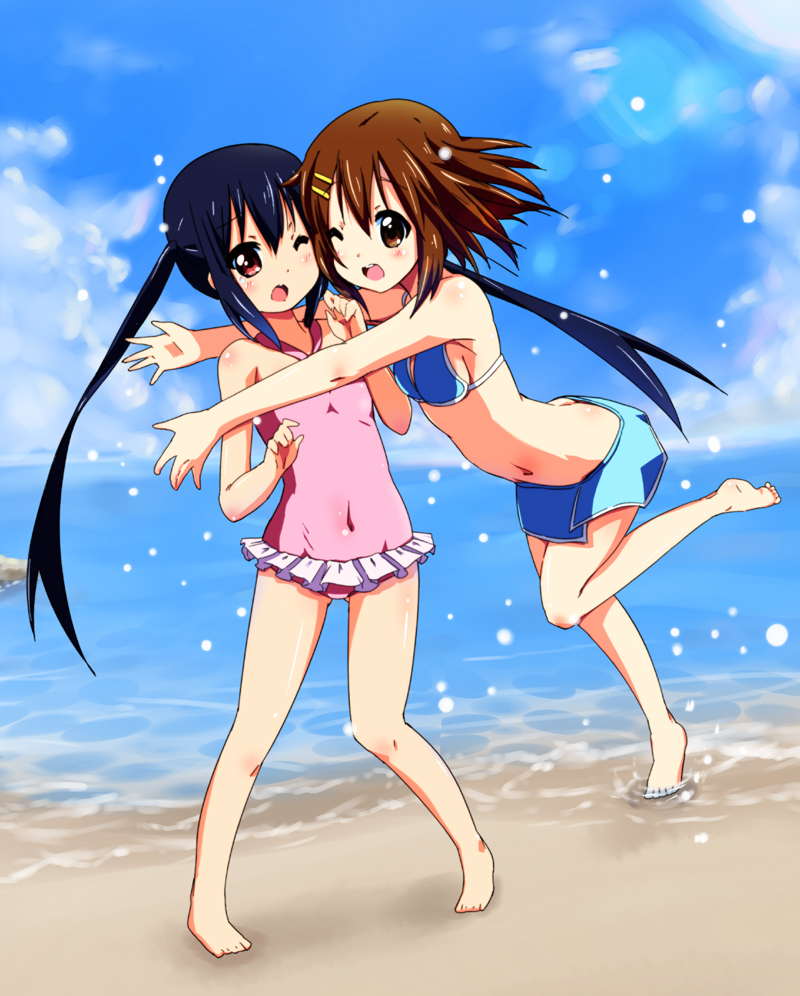 nakano azusa and hirasawa yui (k-on!) drawn by kurou_(quadruple_zero)