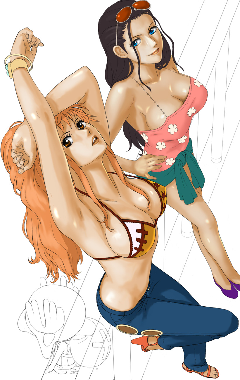 nami, nico robin, and tony tony chopper (one piece) drawn by toten_(der_fuhrer)