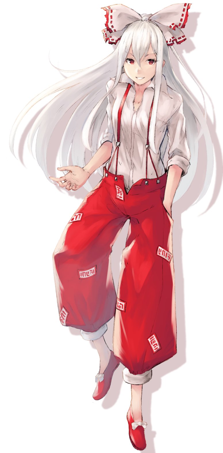 fujiwara no mokou (touhou) drawn by koretsuki_azuma