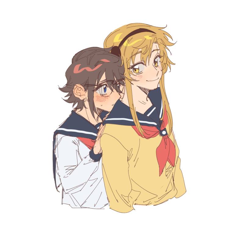 momijiyama teru and koishikawa iko (shy) drawn by jiguang_haibao