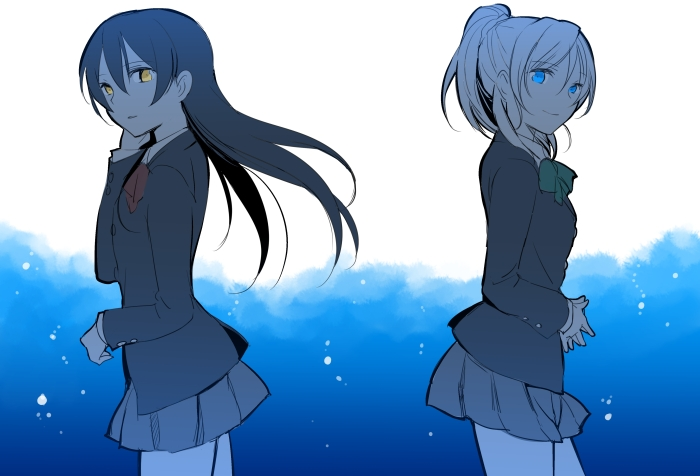 sonoda umi and ayase eli (love live! and 1 more) drawn by kamekoya_sato