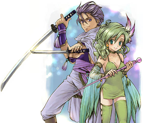 rydia, ninja, and edward geraldine (final fantasy and 1 more) drawn by saikachi_(ogre_tree)