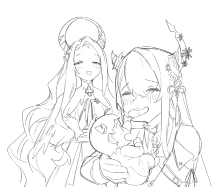 nerissa ravencroft and malpha ravencroft (hololive and 1 more) drawn by dasdokter