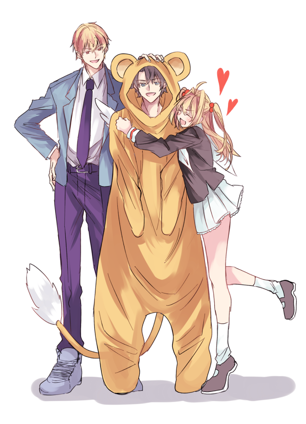 fujimaru ritsuka, nero claudius, kinomoto sakura, kero, gilgamesh, and 3 more (fate and 2 more) drawn by kichi_(kitiokitioo)