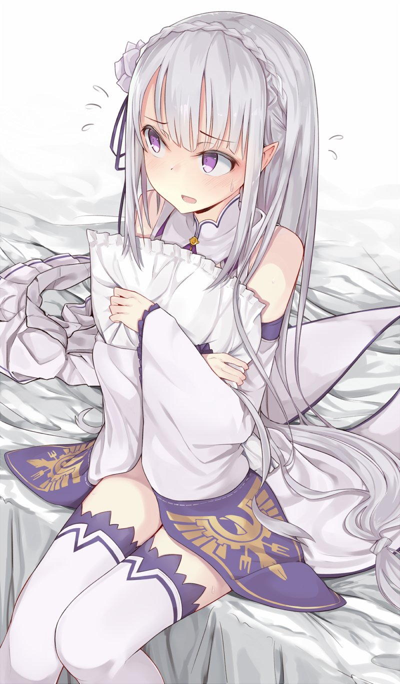 emilia (re:zero kara hajimeru isekai seikatsu) drawn by monobe_tsukuri