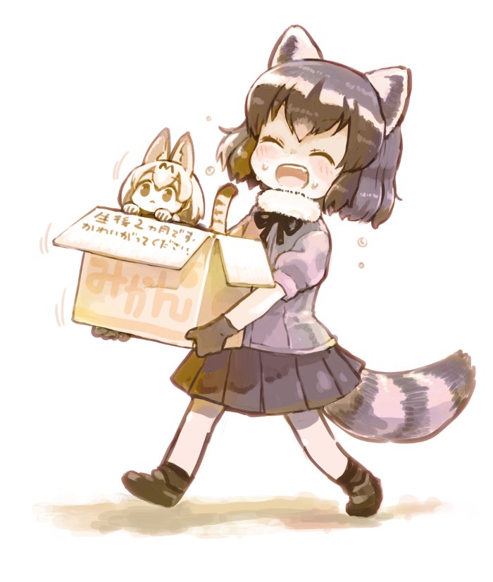 serval and common raccoon (kemono friends) drawn by nukoosama
