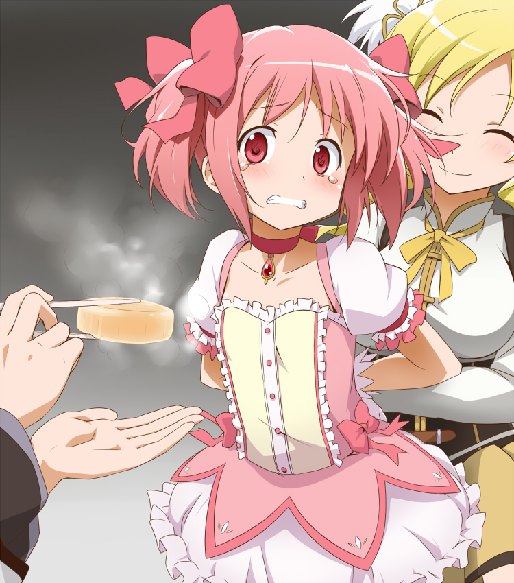 akemi homura, kaname madoka, and tomoe mami (mahou shoujo madoka magica) drawn by youkan
