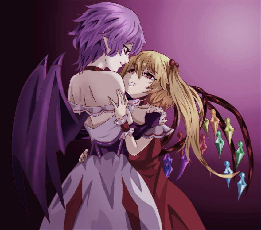 remilia scarlet and flandre scarlet (touhou) drawn by merihari07