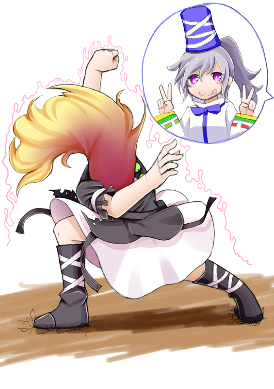 hijiri byakuren, mononobe no futo, and azrael (touhou and 1 more) drawn by kuroshiro_(ms-2420)