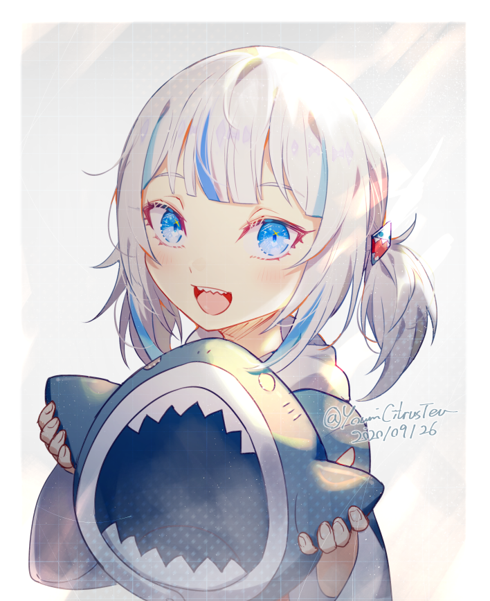gawr gura (hololive and 1 more) drawn by youmicitrustea