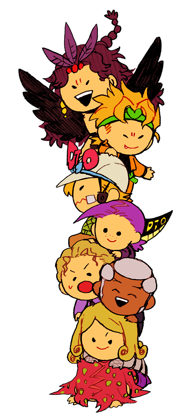 dio brando, kars, kira yoshikage, diego brando, diavolo, and 3 more (jojo no kimyou na bouken and 6 more) drawn by li_sakura