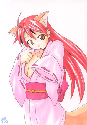 negi springfield and kitsunegi (mahou sensei negima!) drawn by mikagami_sou
