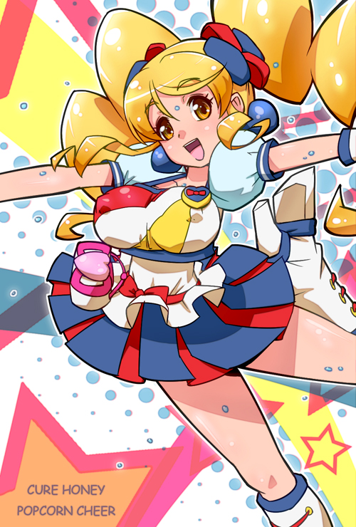 oomori yuuko and cure honey (precure and 1 more) drawn by ryuuta_(cure_ryuuta)