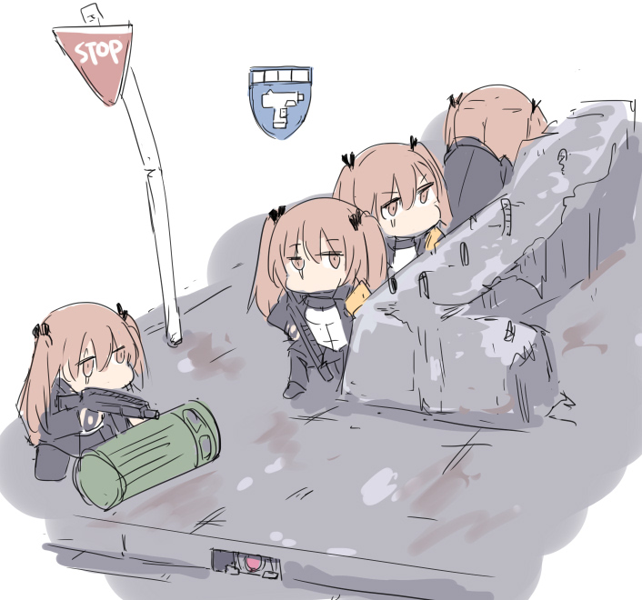 ump9 and dinergate (girls' frontline and 1 more) drawn by silver_bell