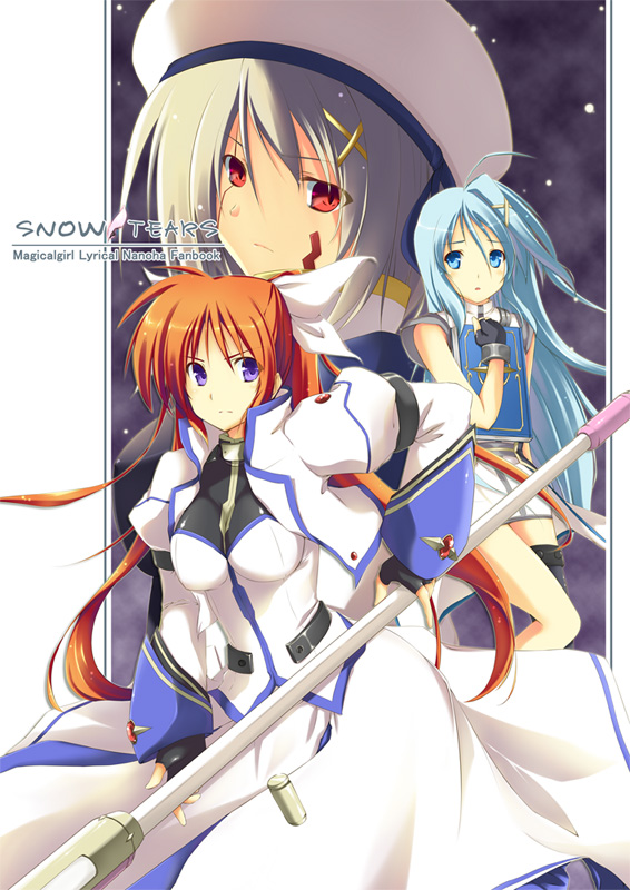 takamachi nanoha, yagami hayate, raising heart, reinforce zwei, reinforce, and 1 more (lyrical nanoha and 1 more) drawn by aito_(indigorabbit)