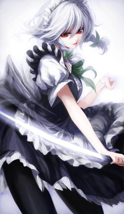 izayoi sakuya (touhou) drawn by iseki_(kuroshura_no_tabiji)