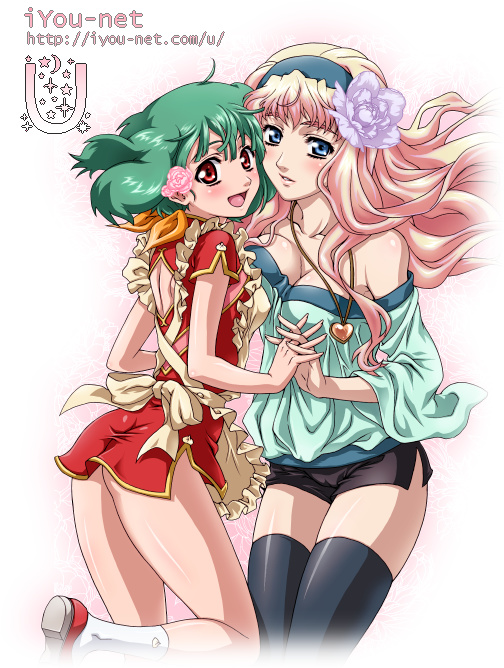 sheryl nome and ranka lee (macross and 1 more) drawn by iyou and yukkyun