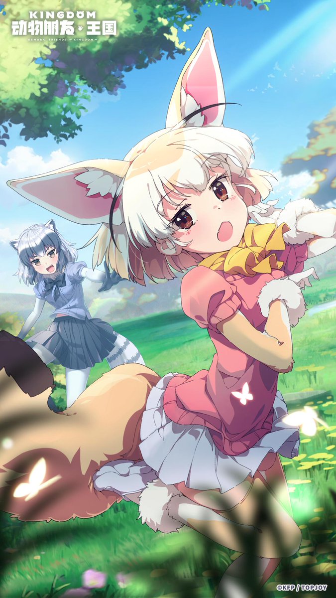 common raccoon and fennec (kemono friends and 1 more)