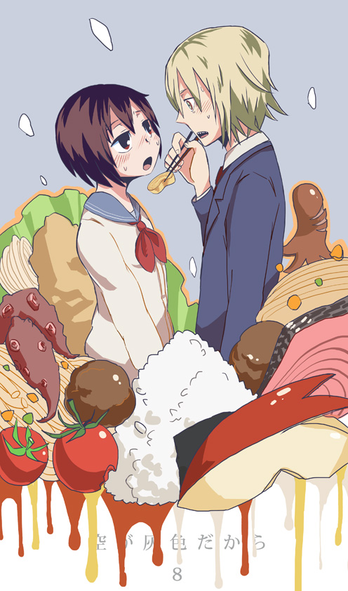 wada-san and matsui-kun (sora ga haiiro dakara) drawn by kyou_no_izawa