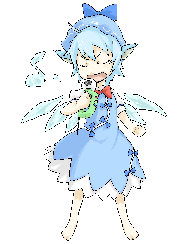 cirno and mystia lorelei (touhou) drawn by poketto