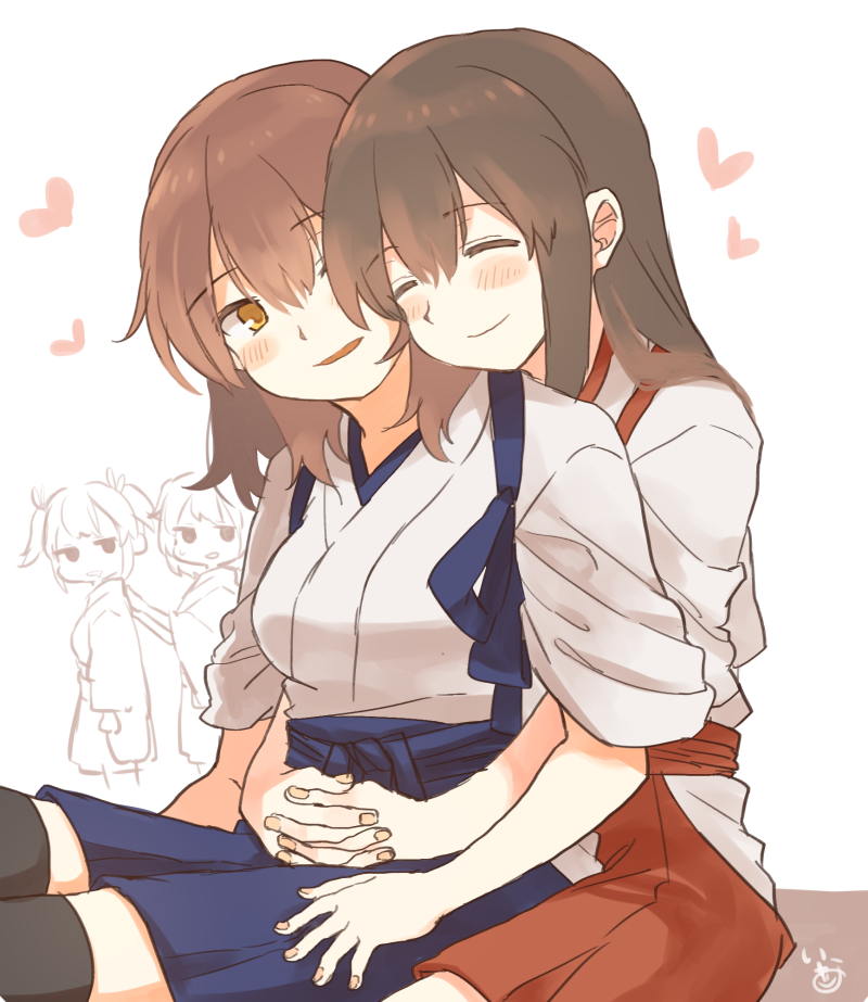 kaga, akagi, souryuu, and hiryuu (kantai collection) drawn by ina_(1813576)