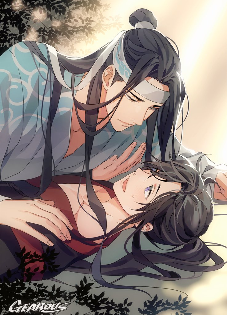 wei wuxian and lan wangji (modao zushi) drawn by gearous