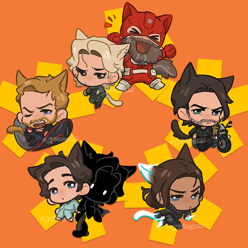 bucky barnes, sentry, yelena belova, john walker, ghost, and 1 more (marvel and 2 more) drawn by gwindows22