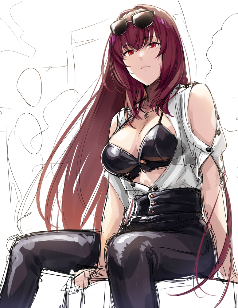 scathach (fate and 1 more) drawn by okitakung