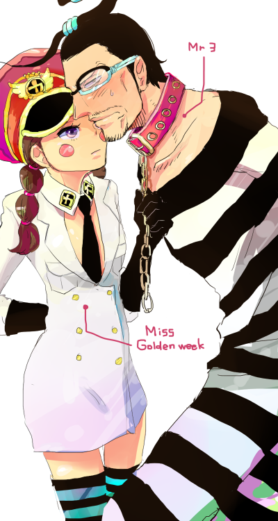 galdino and miss goldenweek (one piece) drawn by asdge23