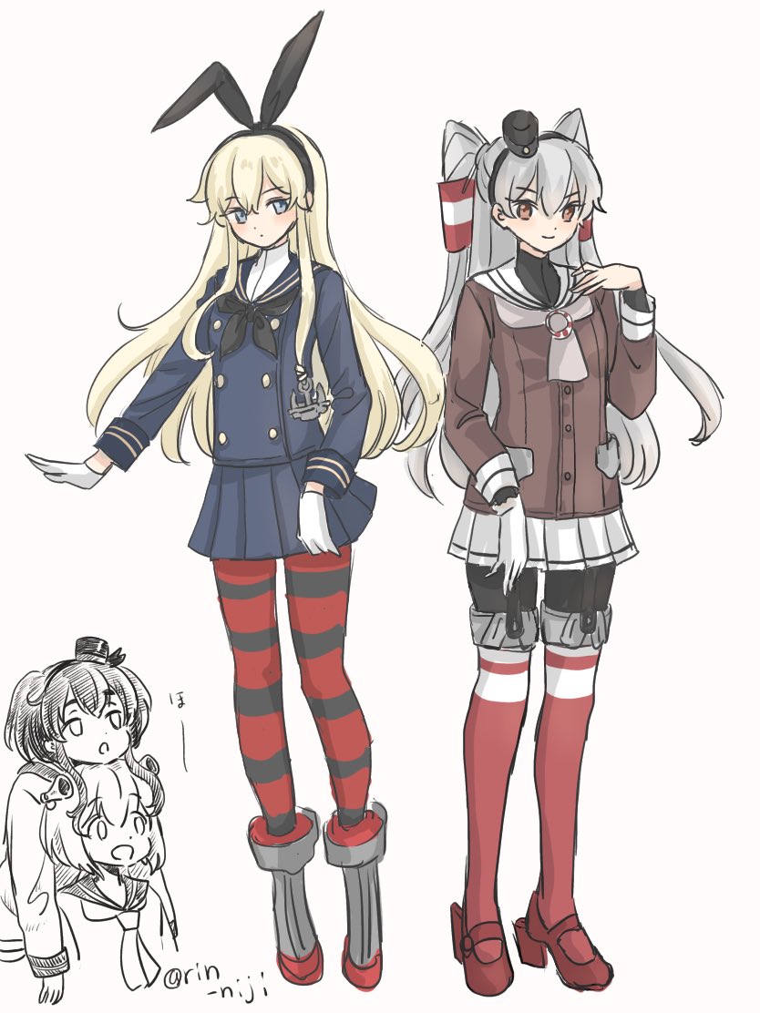 shimakaze, amatsukaze, yukikaze, and tokitsukaze (kantai collection) drawn by rin_(rin_niji)