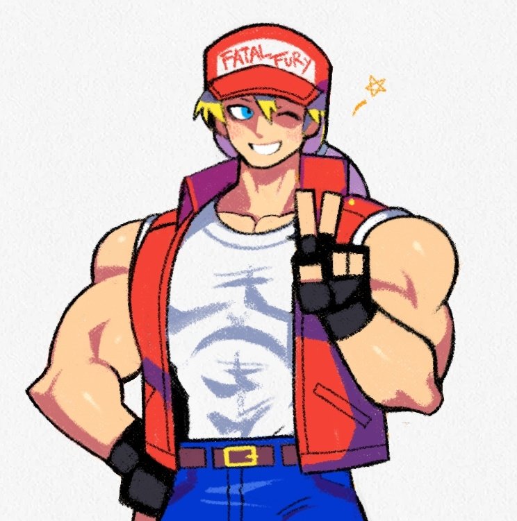 terry bogard (the king of fighters and 2 more) drawn by denaseey