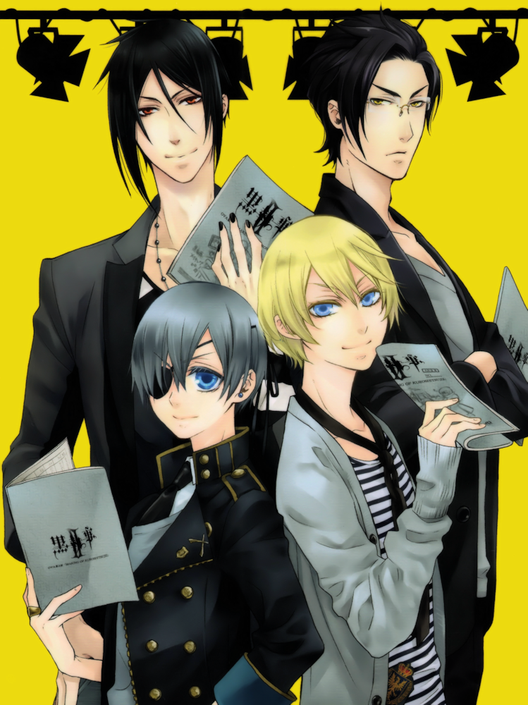 ciel phantomhive, alois trancy, and claude faustus (kuroshitsuji and 1 more)