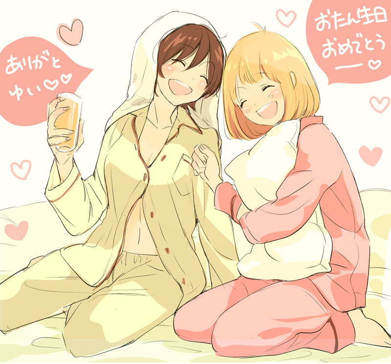 kase tomoka and yamada yui (asagao to kase-san) drawn by takashima_hiromi
