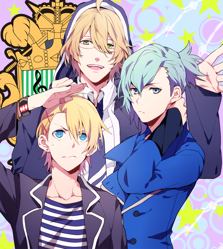 kurusu shou, shinomiya natsuki, and mikaze ai (uta no prince-sama) drawn by yuzumame