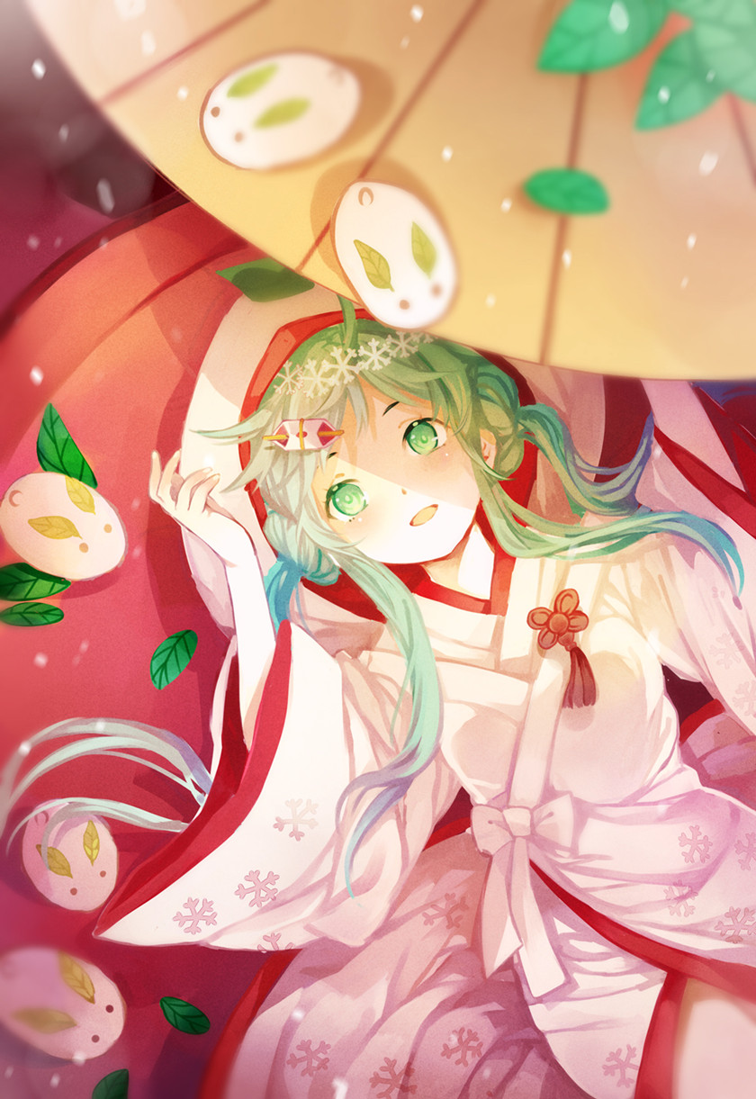 hatsune miku and yuki miku (vocaloid) drawn by koyuiko