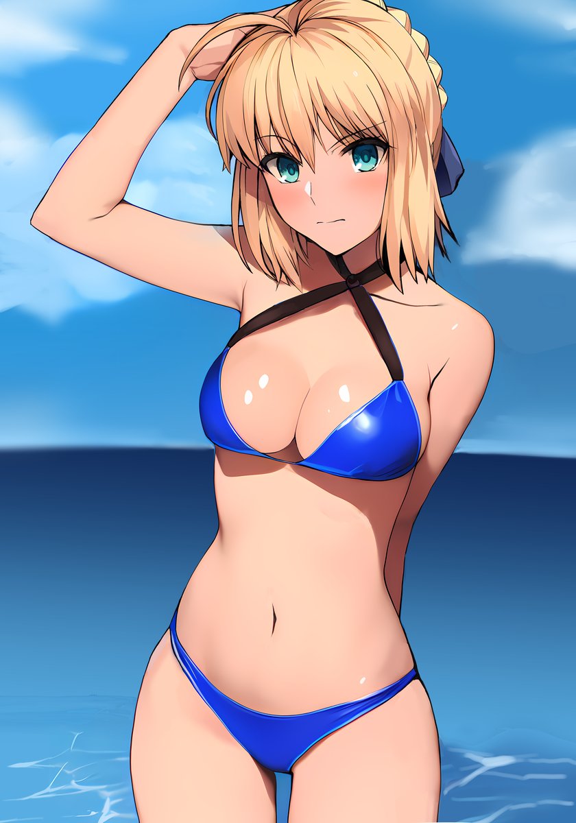 artoria pendragon and saber (fate and 1 more) drawn by haruhisky