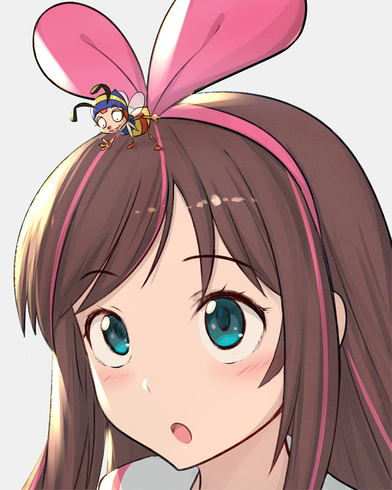 kizuna ai and hacchi (kizuna ai inc. and 1 more) drawn by iwahana