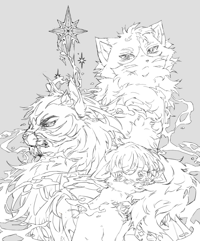 ravenpaw and tigerstar (warrior cats and 1 more) drawn by wxlfpatch