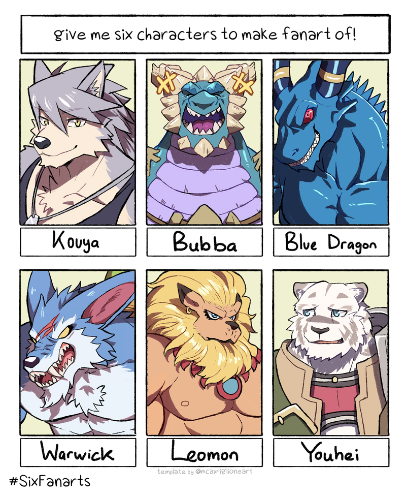 kouya aotsuki, warwick, mercenary, leomon, blue dragon, and 1 more (league of legends and 5 more) drawn by ryulabo
