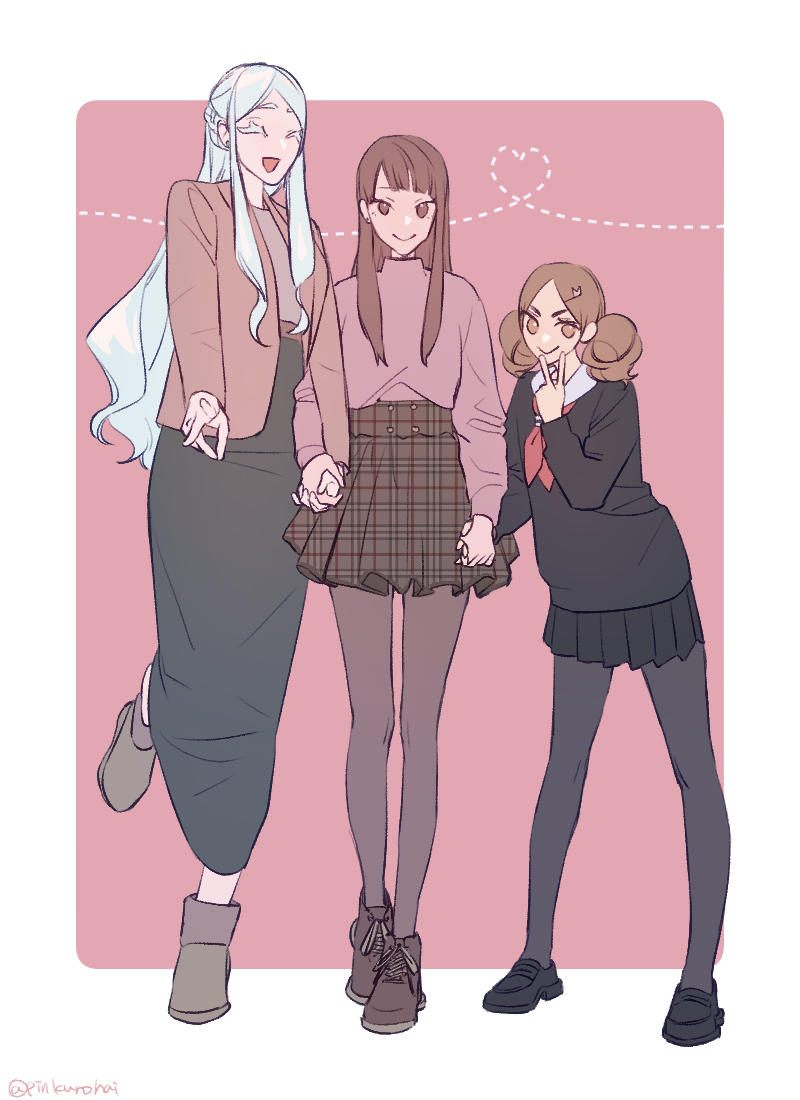 haiba arisa, yamamoto akane, and yamaka mika (haikyuu!!) drawn by pinkurohai
