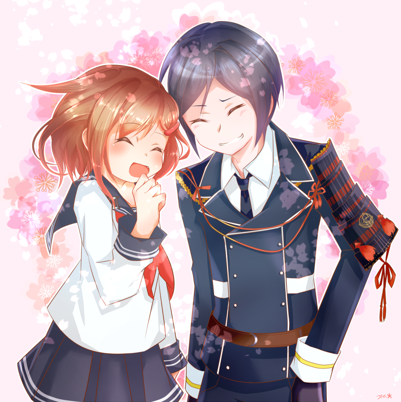 ikazuchi and yagen toushirou (kantai collection and 1 more) drawn by yukise_unohana