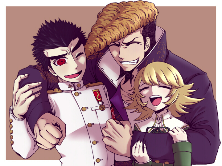 fujisaki chihiro, ishimaru kiyotaka, and owada mondo (danganronpa and 1 more) drawn by tomaru_(to_0)