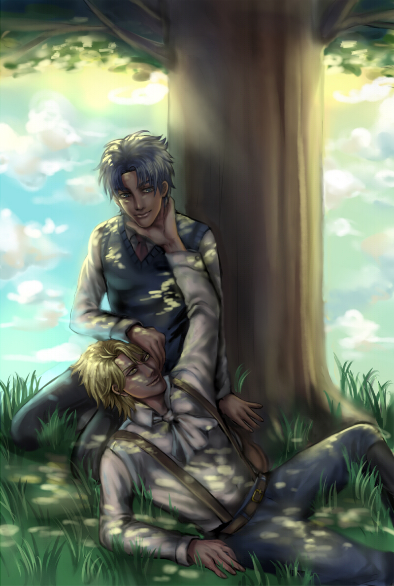 dio brando and jonathan joestar (jojo no kimyou na bouken and 1 more) drawn by wriny199443