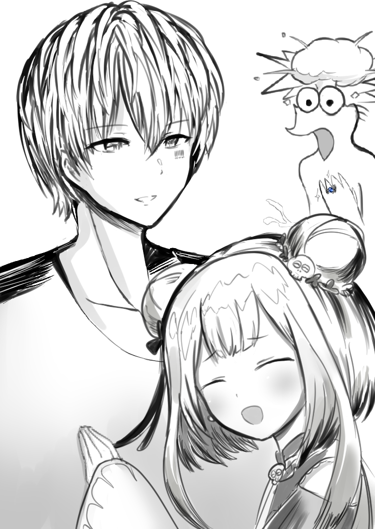 uruha rushia, mafumafu, and yakiu no oniichan (hololive and 2 more) drawn by drawfag