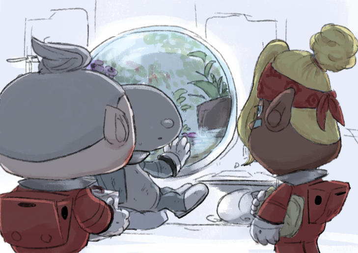 shepherd, collin, and castaway (pikmin and 1 more) drawn by usuba_(hatomugip)