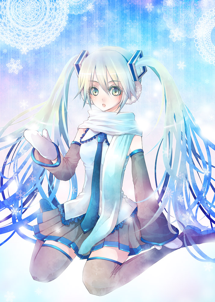 hatsune miku and yuki miku (vocaloid) drawn by sato_ame