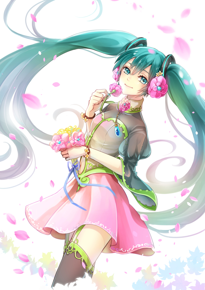 hatsune miku (vocaloid) drawn by mamo_(fortune-mm)