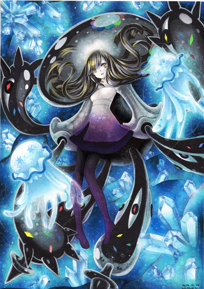 lusamine, nihilego, and lusamine fused (pokemon and 1 more) drawn by mosho